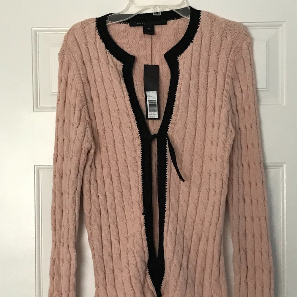 Mark Jacob pink/navy blue buttoned down sweater